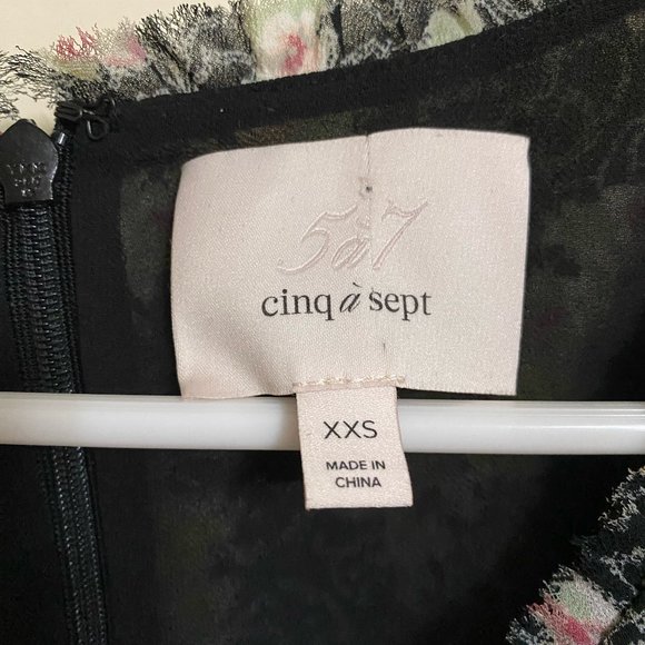 Cinq A Sept 'Kimberly' Long Sleeve Cinch Front Floral Blouse XXS - Picture 4 of 8